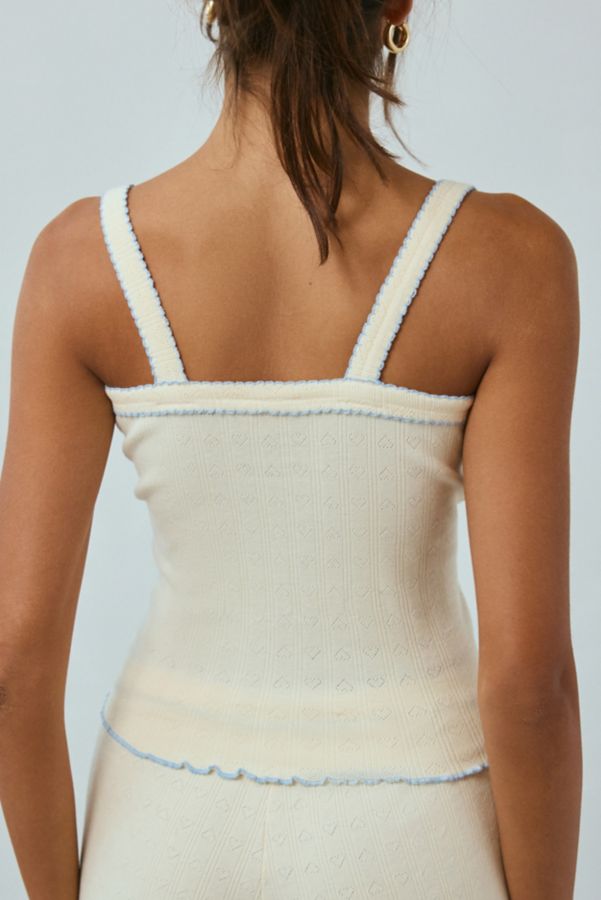 Slide View: 4: Out From Under Laney Embroidered Trim Pointelle Knit Tank Top