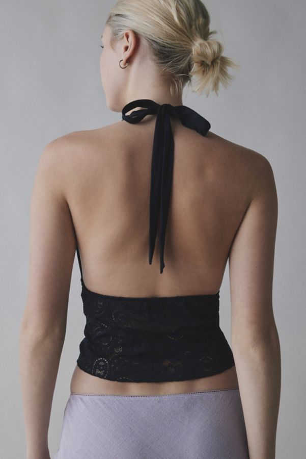 Slide View: 3: UO Natasha Plunging Paisley Lace Halter Top