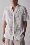 Thumbnail View 4: Raga Man Riian Crochet Panel Short Sleeve Shirt