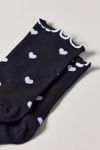 Thumbnail View 3: Heart Allover Print Lettuce Edge Crew Sock