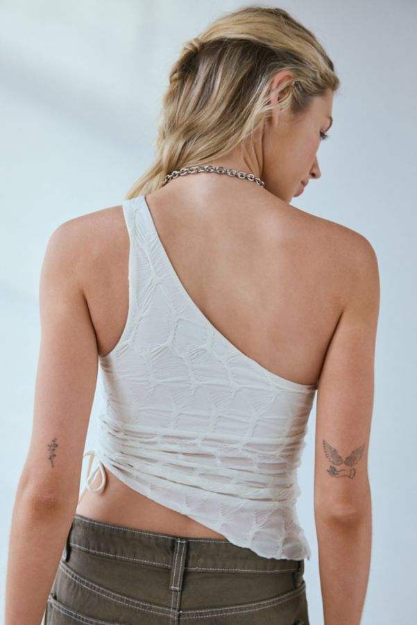 Slide View: 3: UO Remy Asymmetric One Shoulder Ruched Crop Top