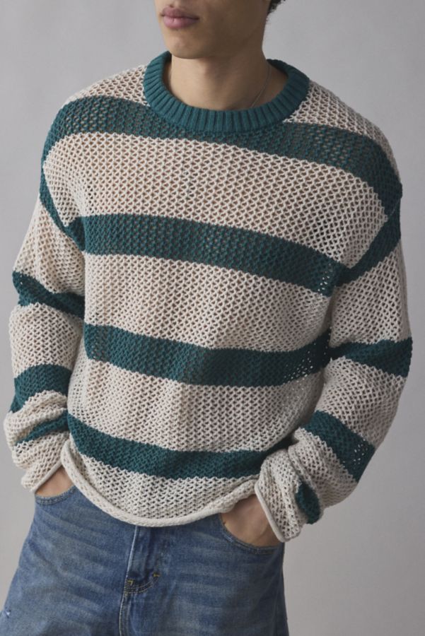 Slide View: 2: UO Mateo Striped Crew Neck Sweater