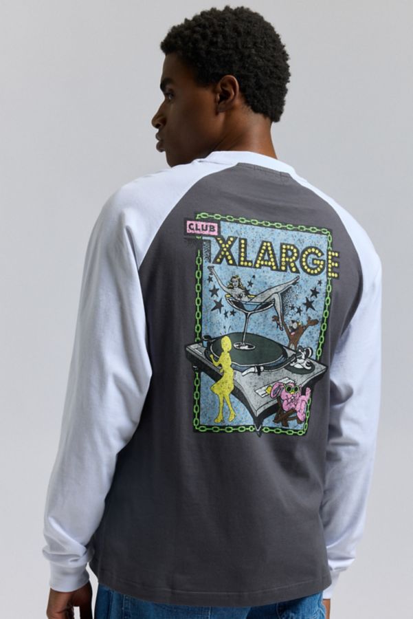 Slide View: 1: XLARGE Club Raglan Long Sleeve Tee