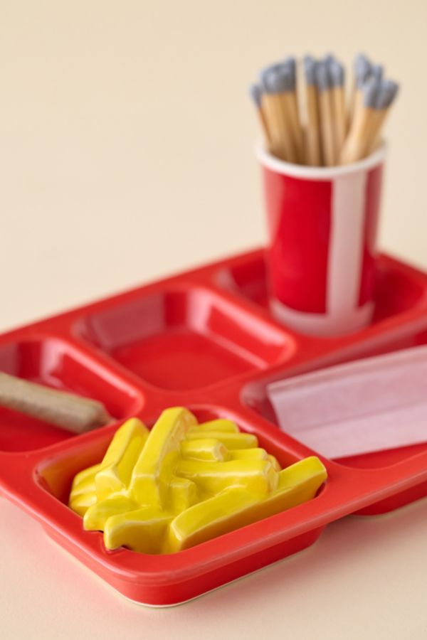 Slide View: 2: Cafeteria Tray Ceramic Ashtray & Rolling Tray