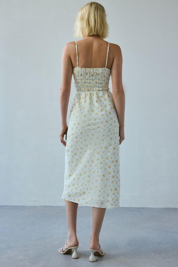 Slide View: 4: Kiss The Sky Mimosa Floral Shirred Midi Dress