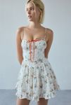 Thumbnail View 1: Kiss The Sky Villa Tiered Drop Waist Corset Mini Dress