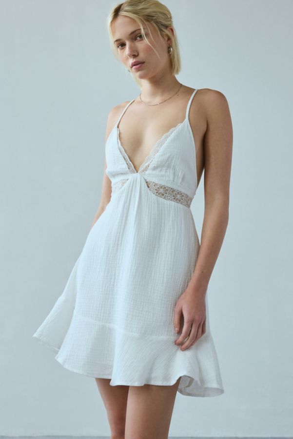 Slide View: 2: Kiss The Sky Willow Lace Tie-Back Mini Dress