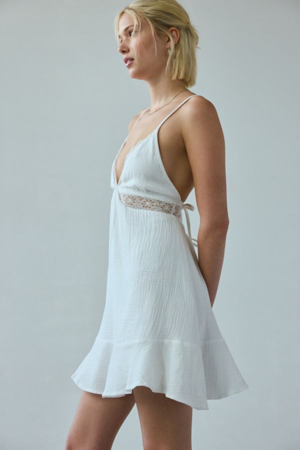 Slide View: 4: Kiss The Sky Willow Lace Tie-Back Mini Dress