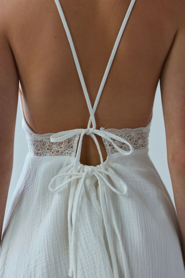 Slide View: 6: Kiss The Sky Willow Lace Tie-Back Mini Dress