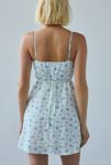 Thumbnail View 5: Kiss The Sky Mulberry Satin Floral Slip Mini Dress