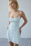 Thumbnail View 1: Kiss The Sky Mulberry Satin Floral Slip Mini Dress