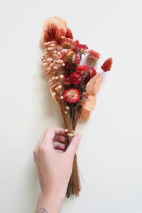 Slide View: 4: Roxanne’s Dried Flowers Pink & Rust Bouquet