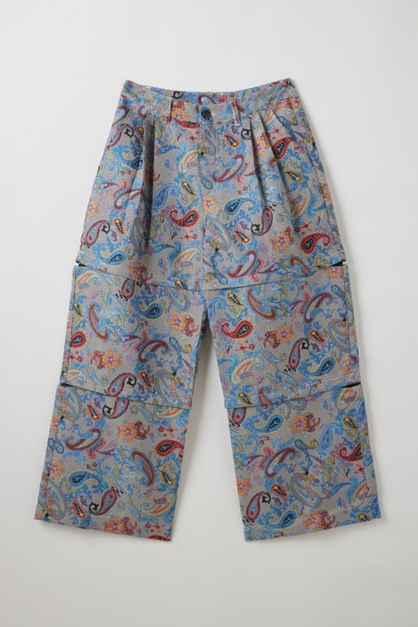 Slide View: 2: FRIED RICE Paisley Jacquard Zip-Off Pant