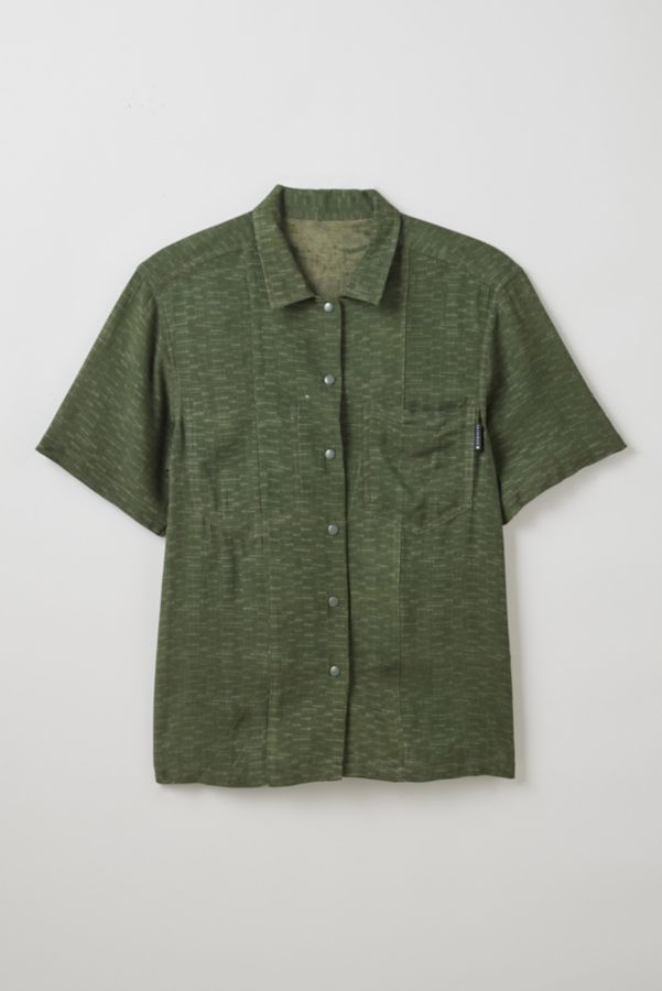 Slide View: 2: FRIED RICE Textured Block Pattern Short Sleeve Shirt