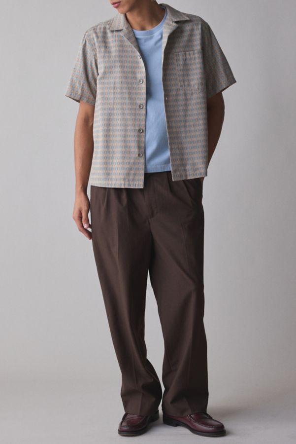 Slide View: 4: FRIED RICE Grid Pattern Short Sleeve Shirt