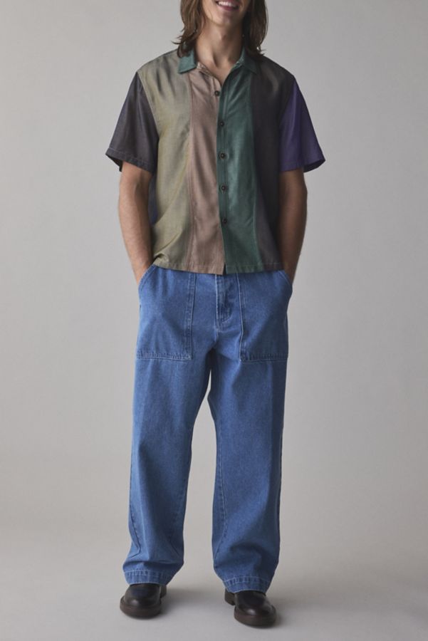 Slide View: 4: FRIED RICE Paneled Short Sleeve Shirt