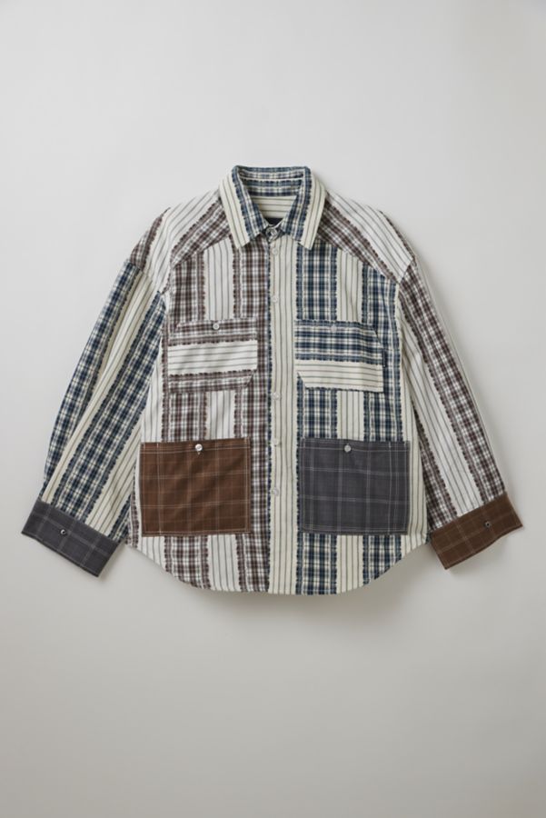 Slide View: 2: FRIED RICE Check Striped Long Sleeve Shirt