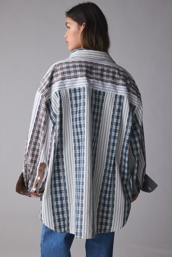 Slide View: 4: FRIED RICE Check Striped Long Sleeve Shirt