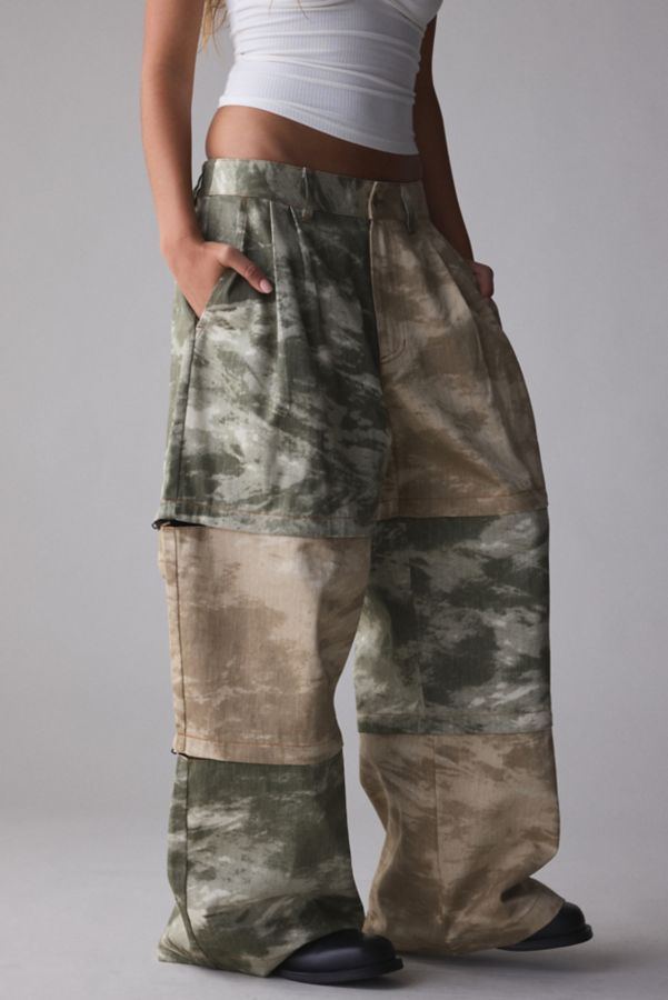 Slide View: 3: Pantalon Ample Camouflage Bloqué FRIED RICE