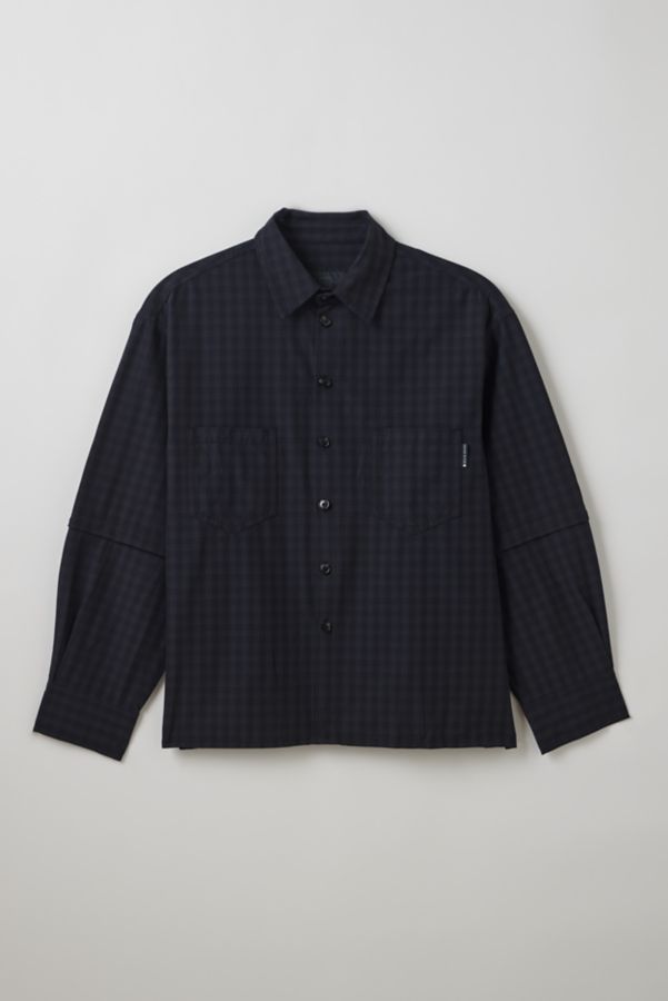 Slide View: 2: FRIED RICE Check Pattern Zip-Off Long Sleeve Shirt