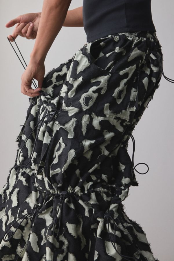 Slide View: 5: FRIED RICE Abstract Pattern Utility Maxi Skirt