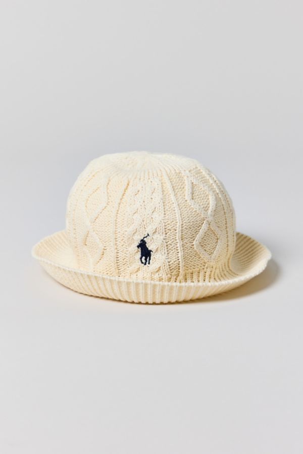 Slide View: 1: Polo Ralph Lauren Cable Knit Bucket Hat