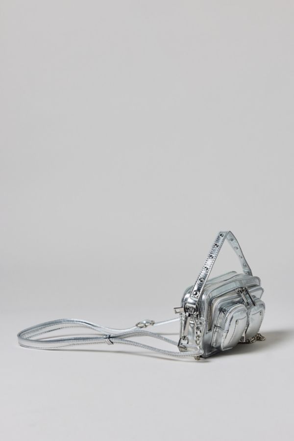 Slide View: 2: Núnoo Helena Recycled Cool Silver Crossbody Bag