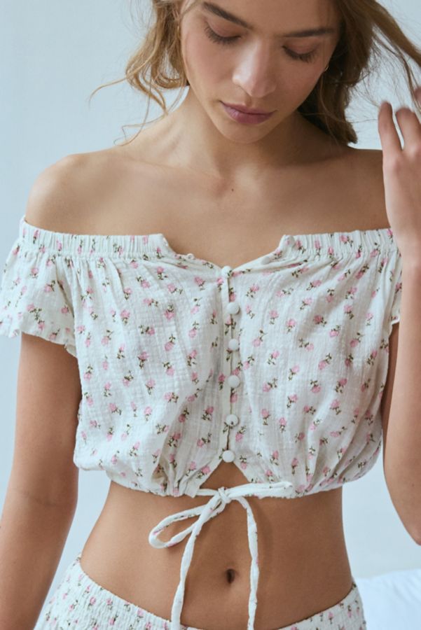 Slide View: 2: Out From Under Lilly Off-The-Shoulder Button-Down Top