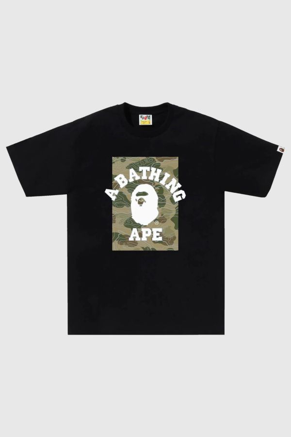 Slide View: 1: BAPE Layered Line Camo On College Tee