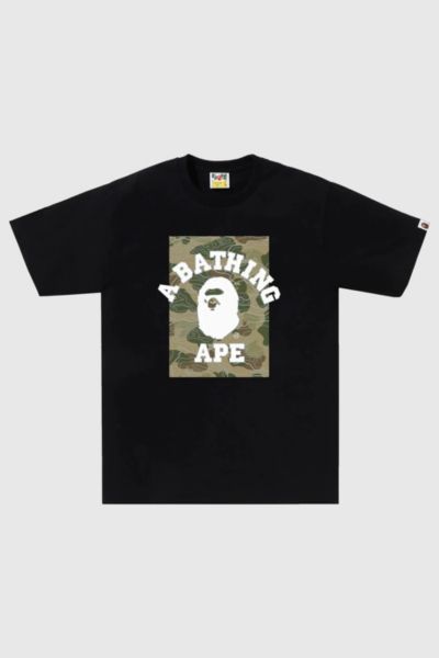 BAPE Layered Line Camo On College Tee