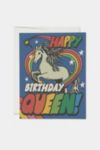 Thumbnail View 1: Red Cap Unicorn Queen Birthday Greeting Card