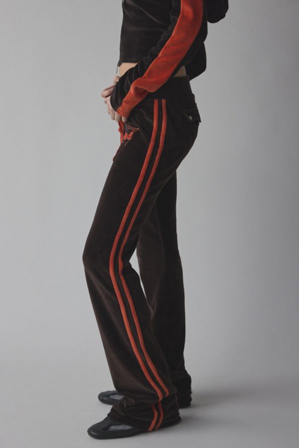 Slide View: 2: Jaded London Stripe Velour Low-Rise Pant