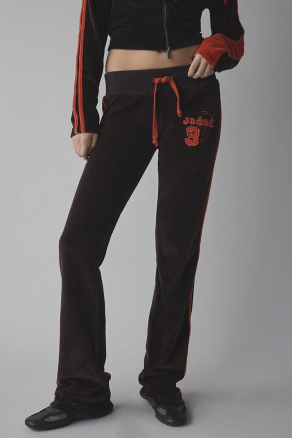 Slide View: 3: Jaded London Stripe Velour Low-Rise Pant