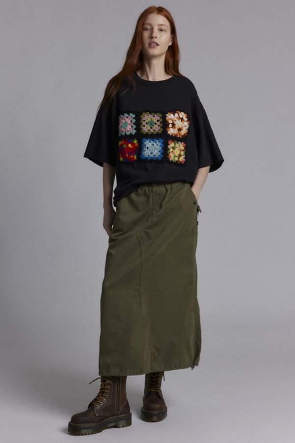 Slide View: 3: THE SERIES X Urban Renewal Granny Square Oversized Tee