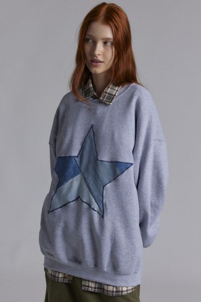 THE SERIES X Urban Renewal Star Patchwork Fleece Pullover