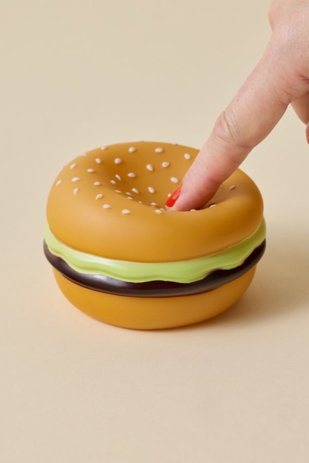 Slide View: 5: Burger Shape Portable Vinyl LED Table Lamp