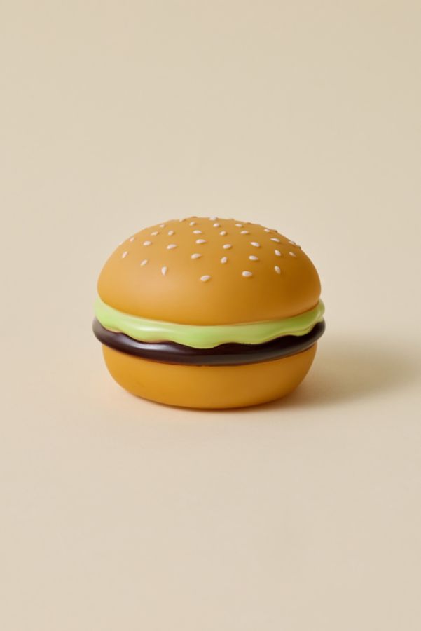 Slide View: 1: Burger Shape Portable Vinyl LED Table Lamp