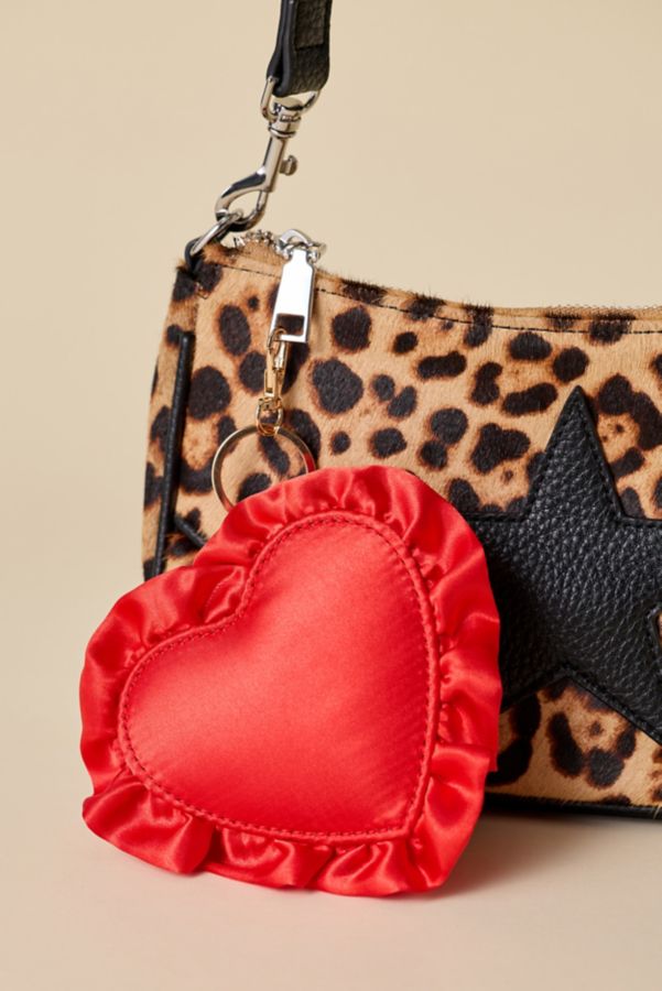 Slide View: 2: Mini Heart Quilted Pouch Keychain