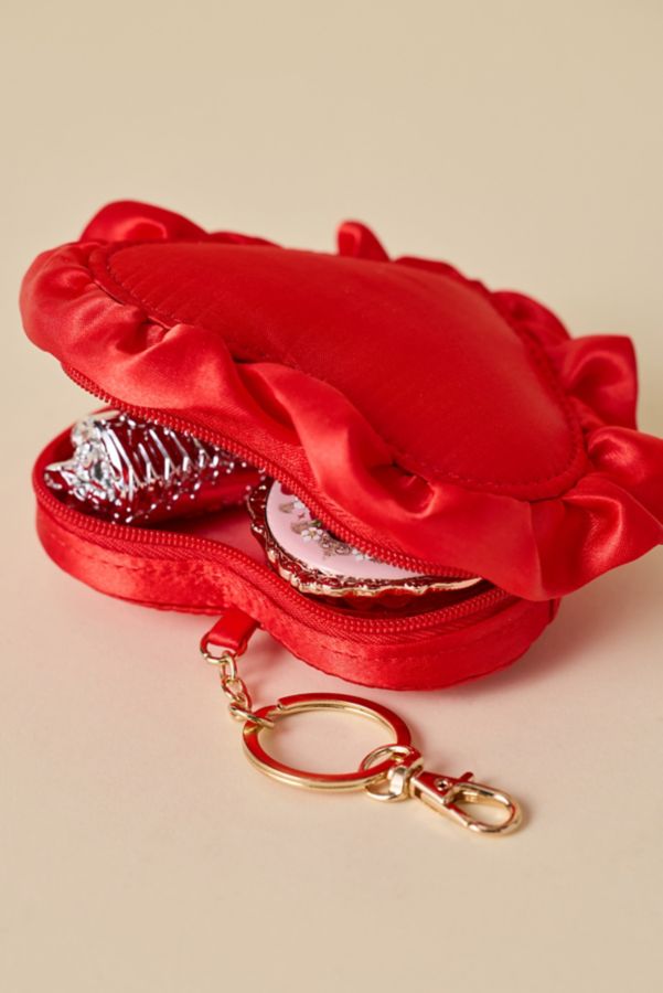 Slide View: 3: Mini Heart Quilted Pouch Keychain