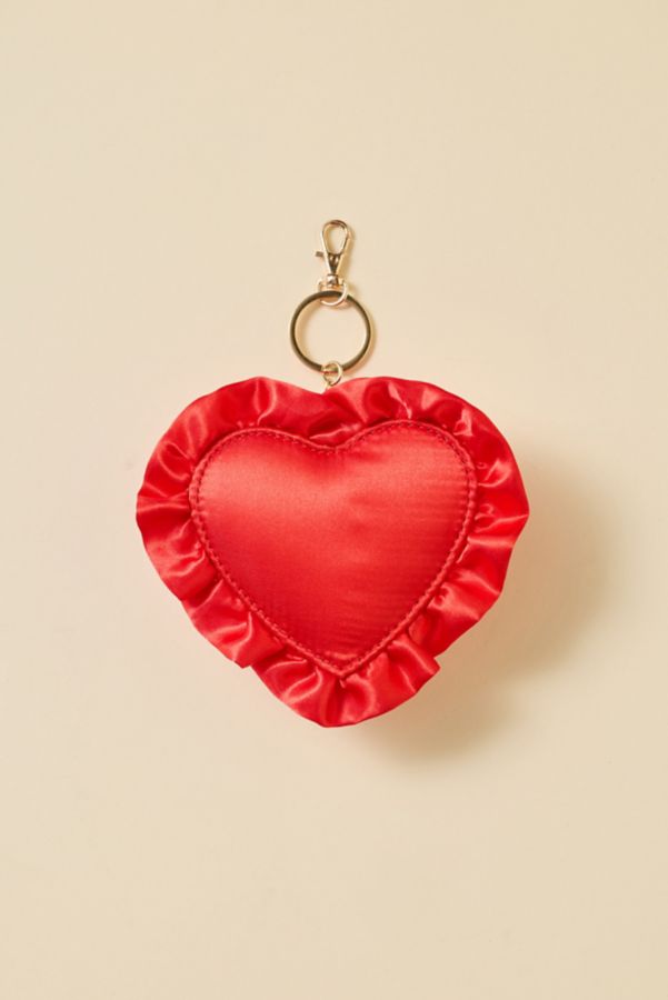 Slide View: 1: Mini Heart Quilted Pouch Keychain