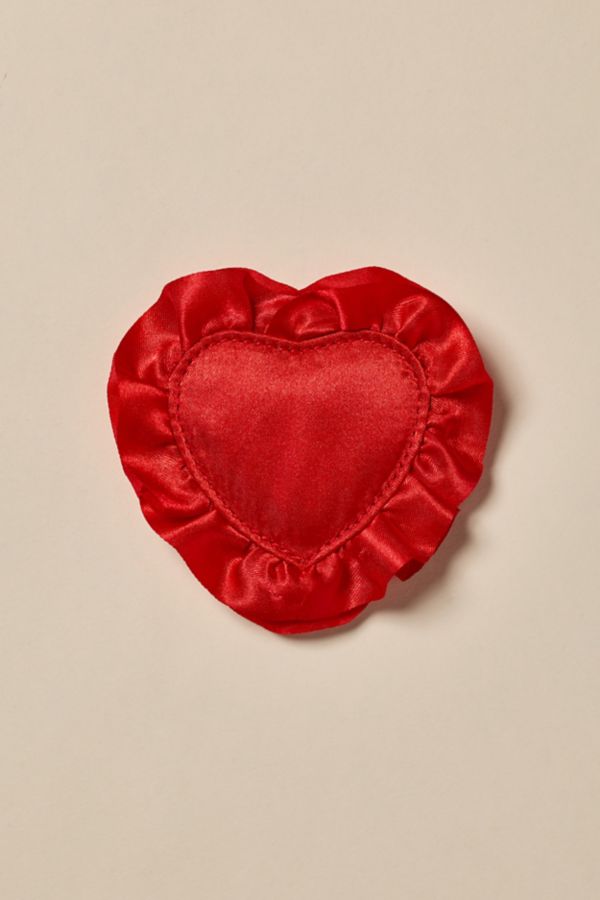 Slide View: 3: Ruffle Heart Shape Compact Mirror