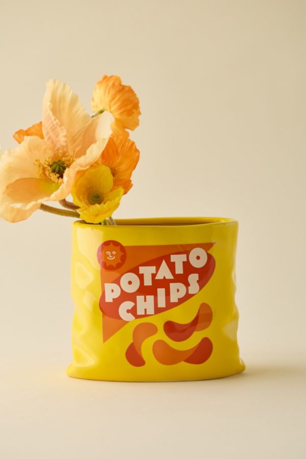 Slide View: 1: ban.do Potato Chip Bag Shape Ceramic Vase