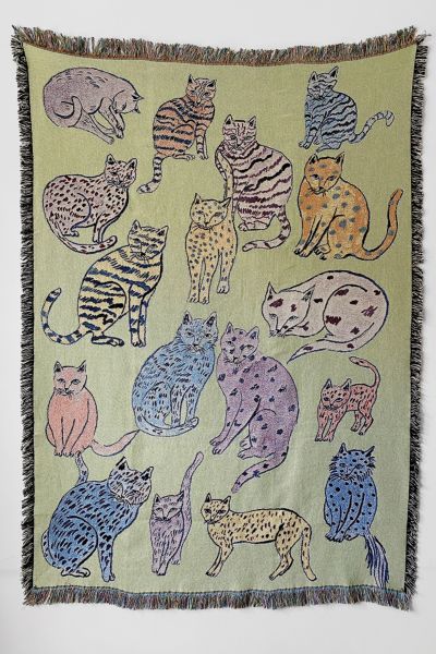 Olivia Wendel Curious Cats Blanket