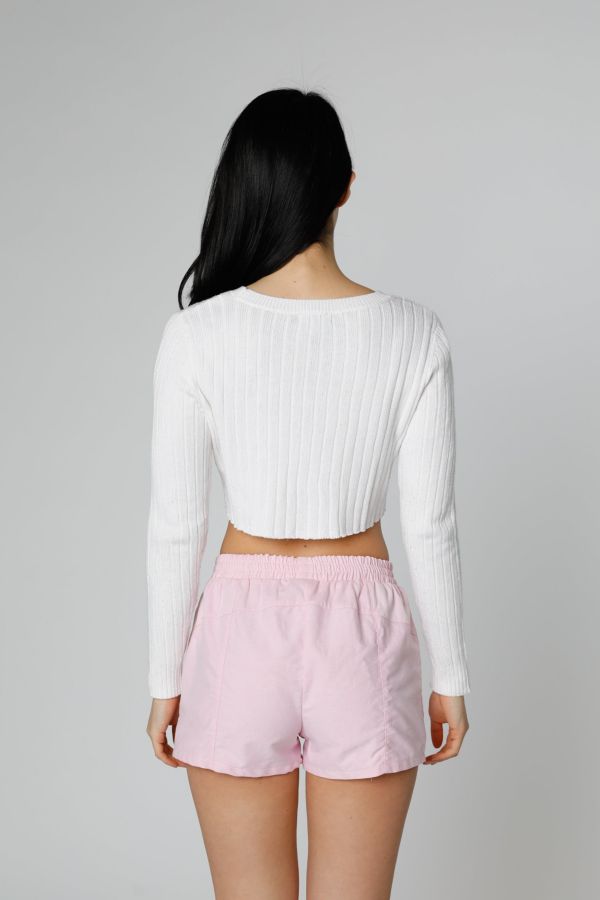 Slide View: 2: Frankie Collective Rework Crop Knit Sweater 097