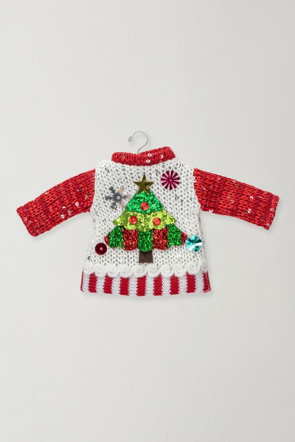 Slide View: 1: Knitted 8in Ugly Christmas Sweater Ornament