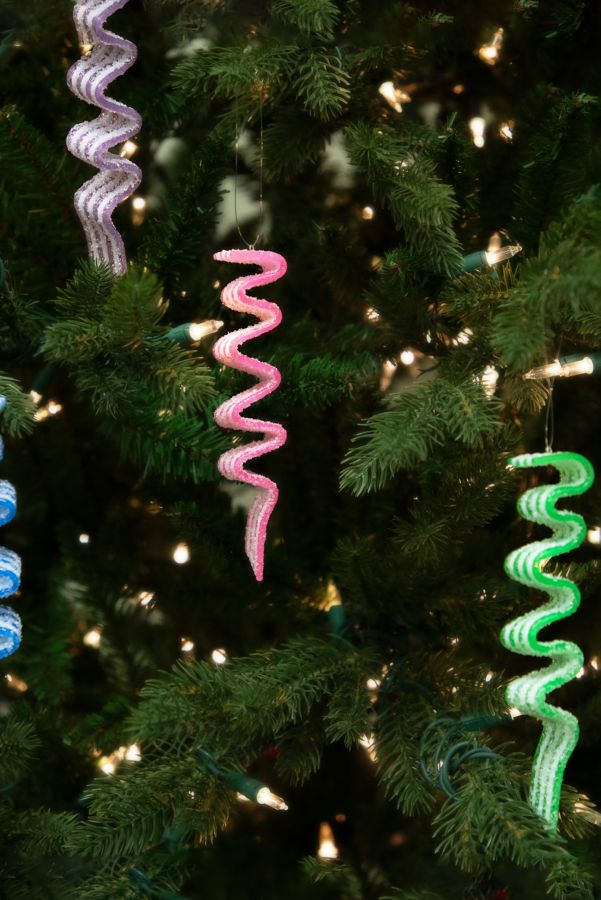 Slide View: 1: Sugar Coated Ribbon Candy Christmas Ornament Set