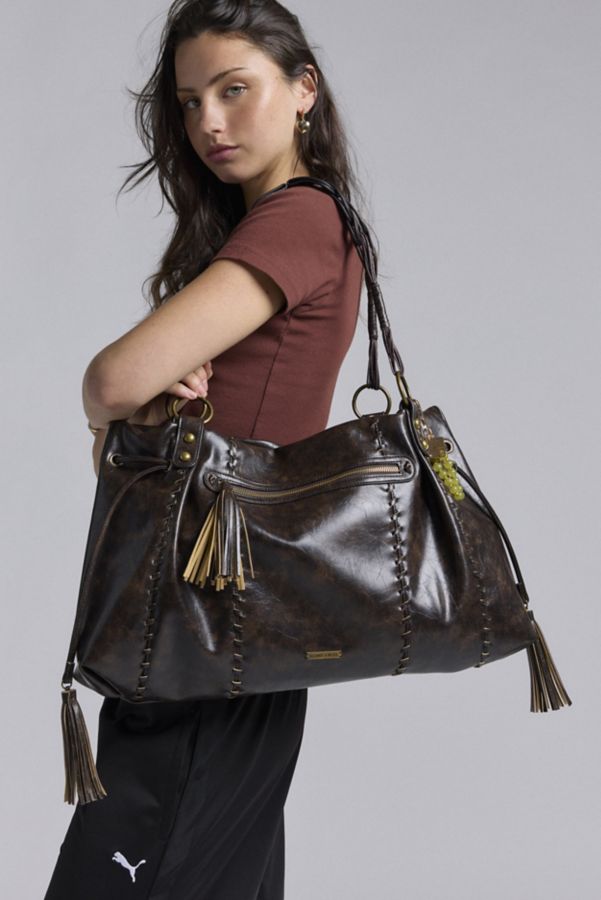 Slide View: 1: BDG Washed Faux Leather Tote Bag