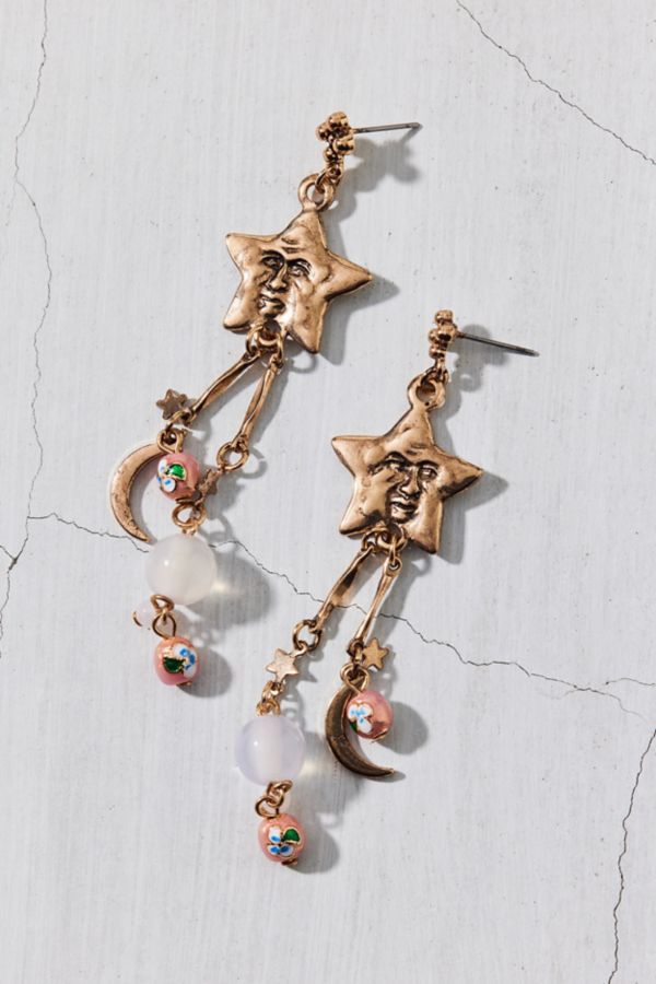 Slide View: 2: Nina Celestial Star & Moon Drop Earring