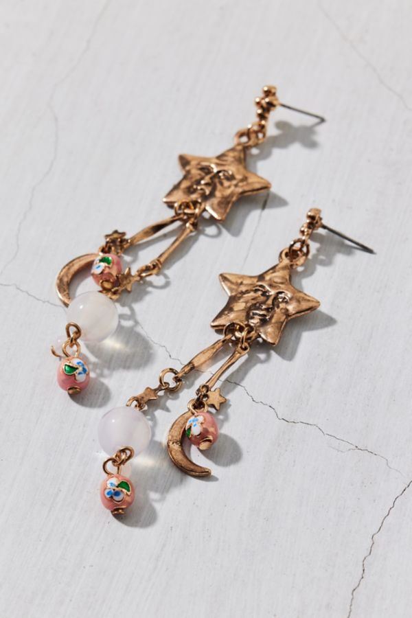 Slide View: 3: Nina Celestial Star & Moon Drop Earring