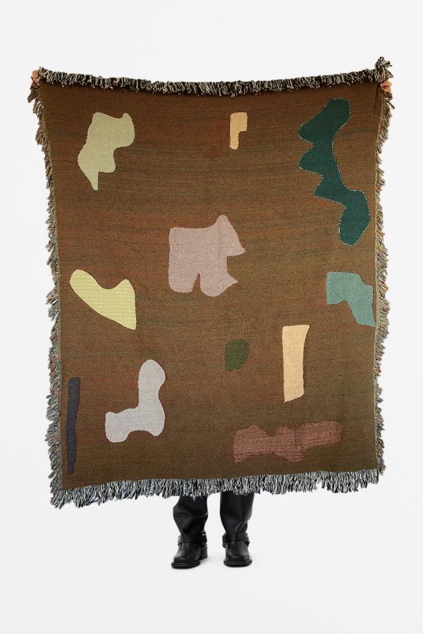 Slide View: 3: Clr Shop Abstract Form Woven Throw Blanket